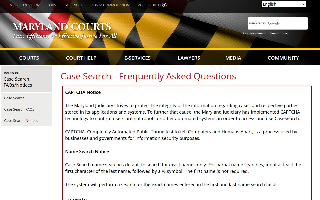 Arbutus public records access through Case Search name help and coverage